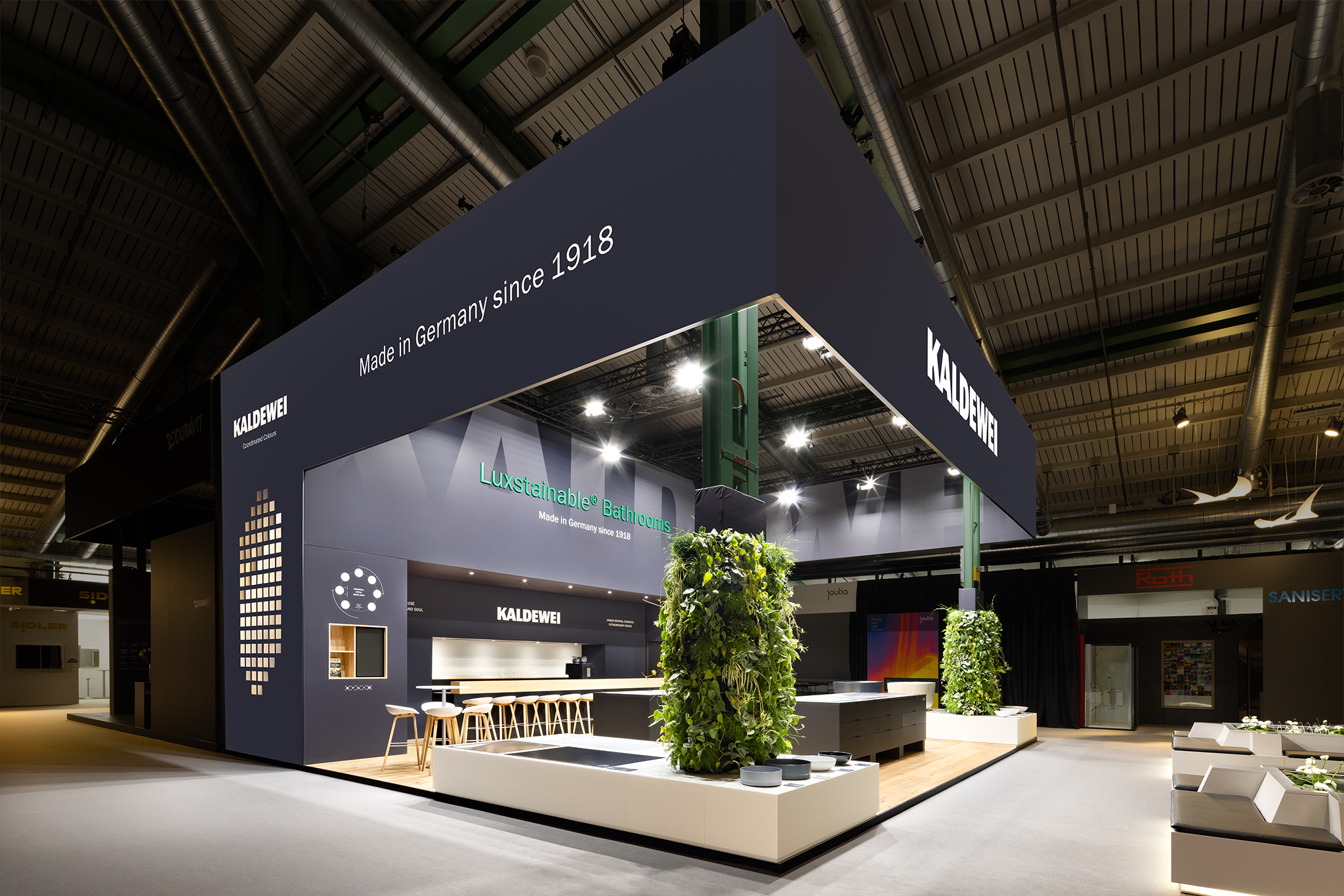 Raumtechnik Messestand für Kaldewei auf der Swissbau 2024 in Basel