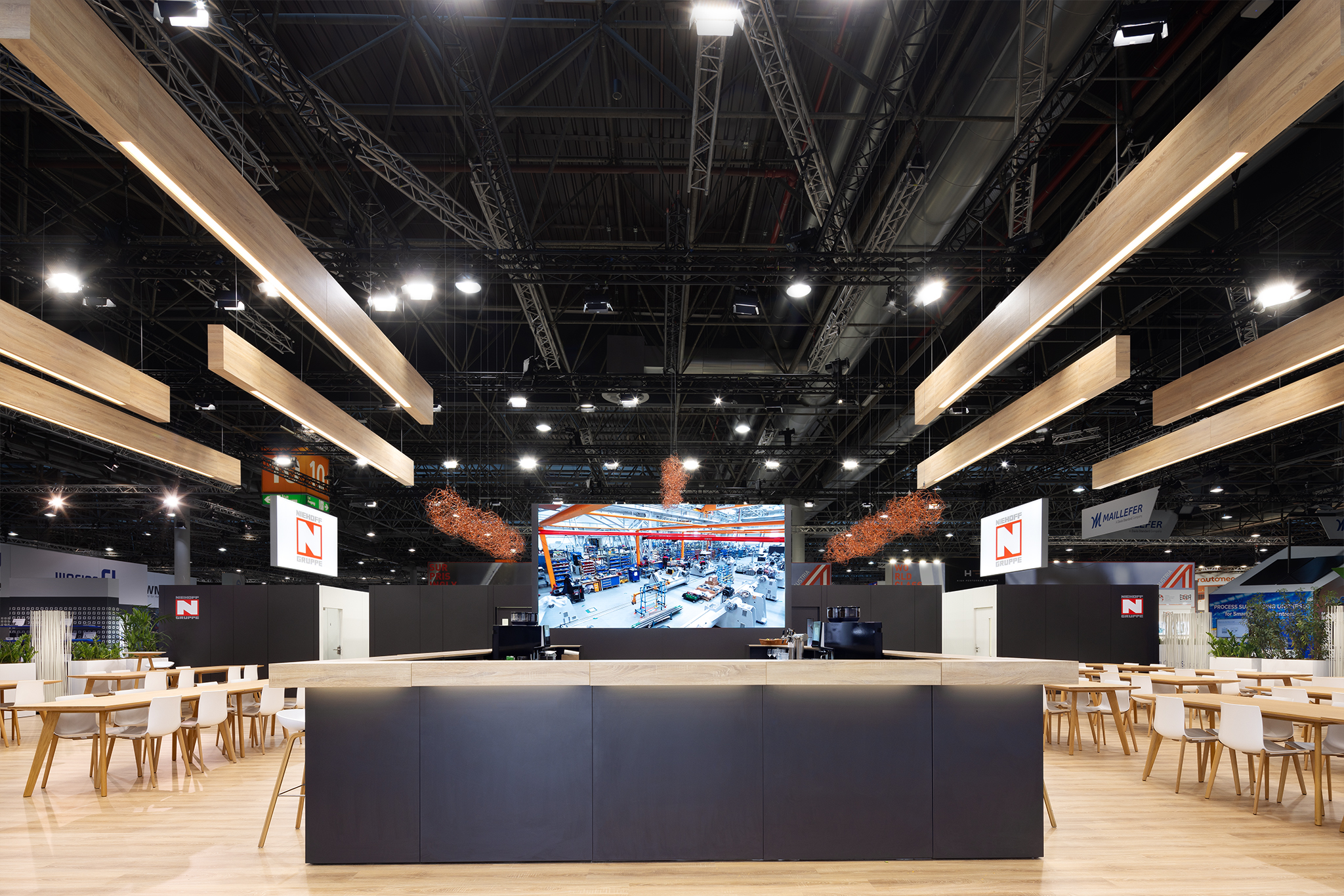 Raumtechnik Messestand für Niehoff auf der wire 2025 in Düsseldorf