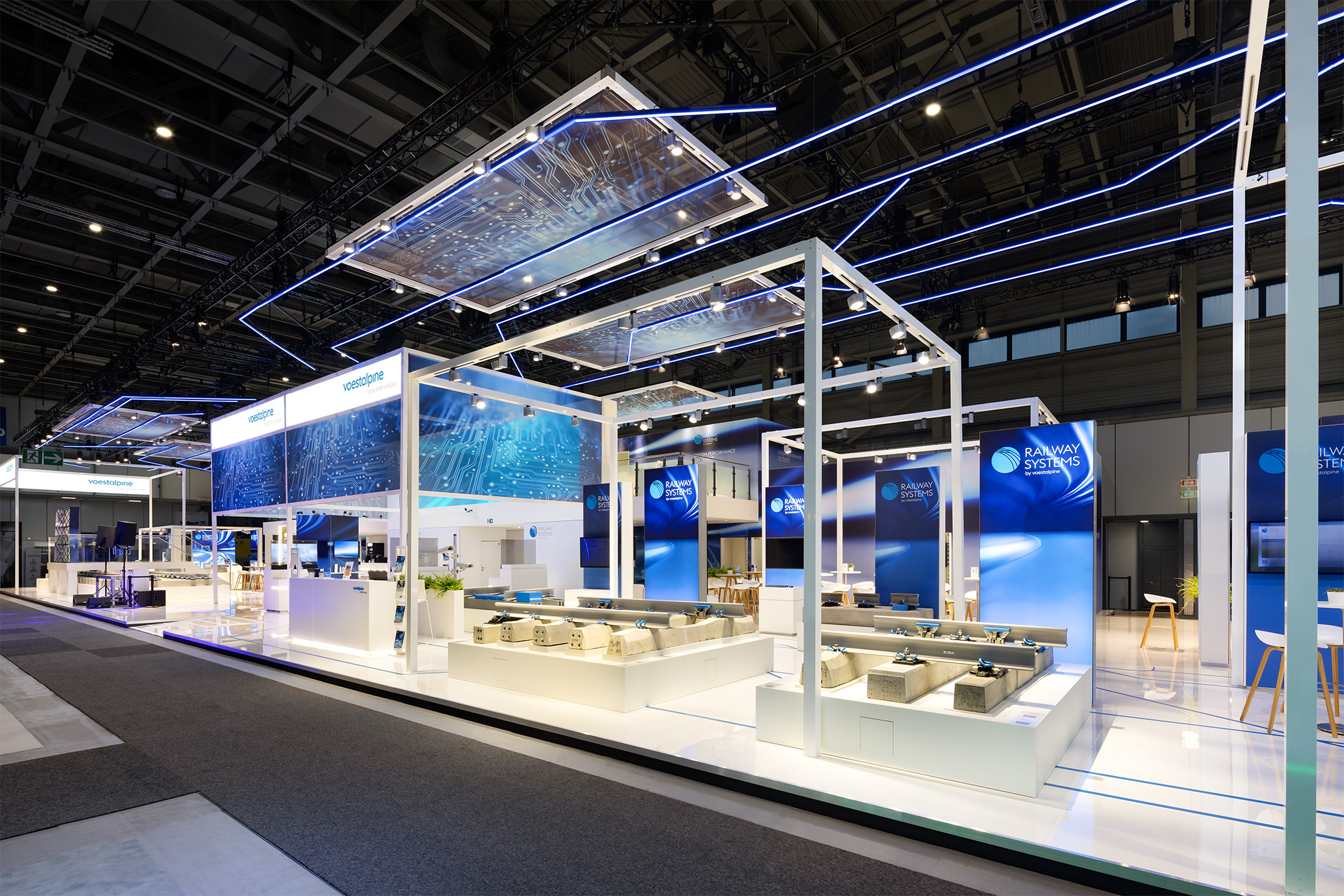 Raumtechnik Messestand für voestalpine auf der InnoTrans 2024 in Berlin