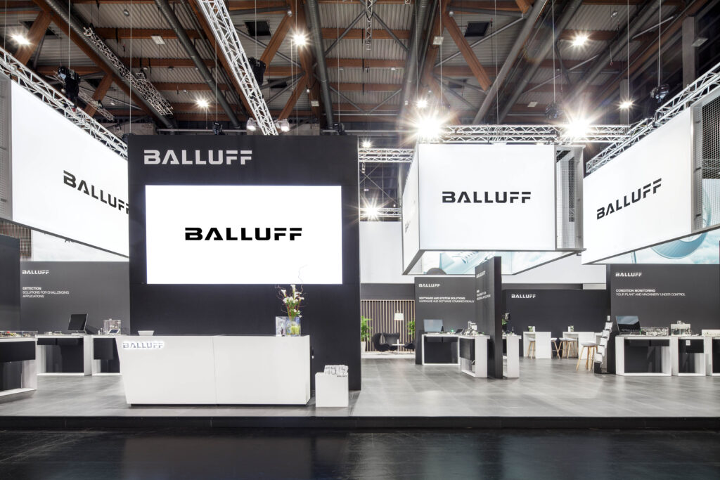 Raumtechnik Messestand Design und Messestandbau für Balluff auf der SPS in Nürnberg