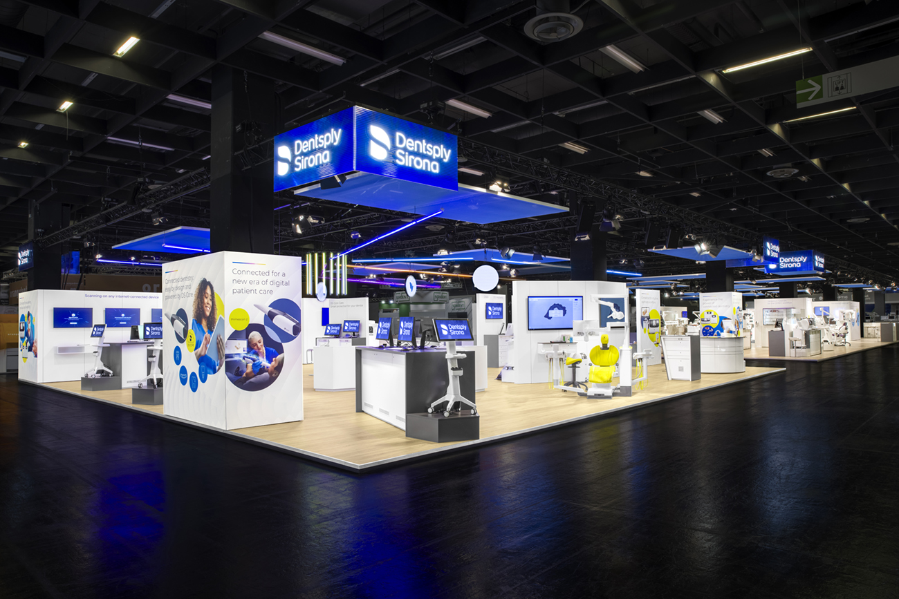 Raumtechnik Messestand für Dentsply Sirona auf der IDS in Köln