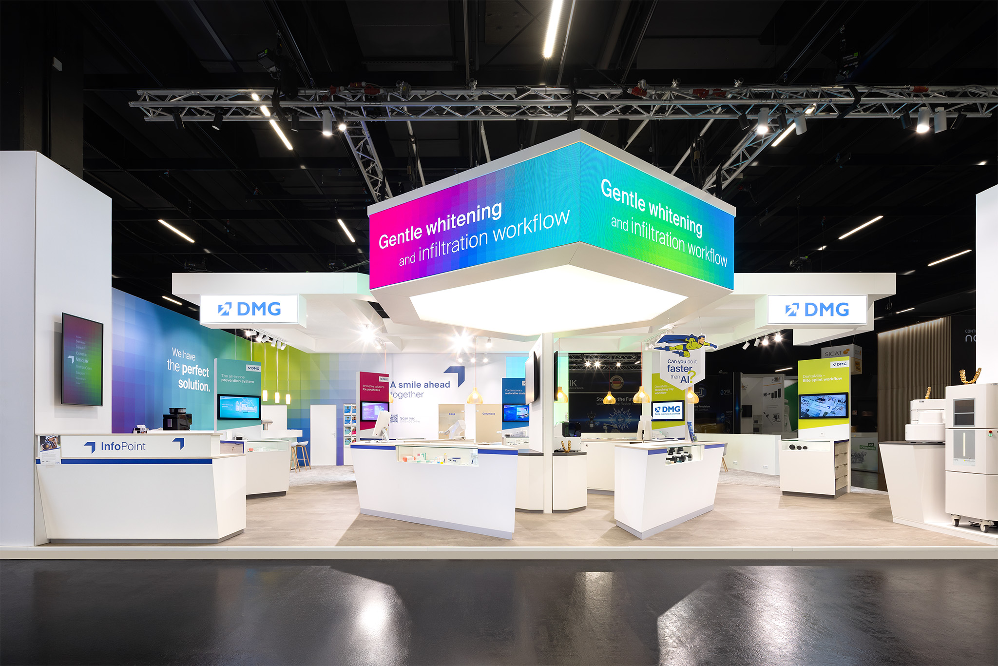 Raumtechnik Messestand für DMG auf der IDS in Köln