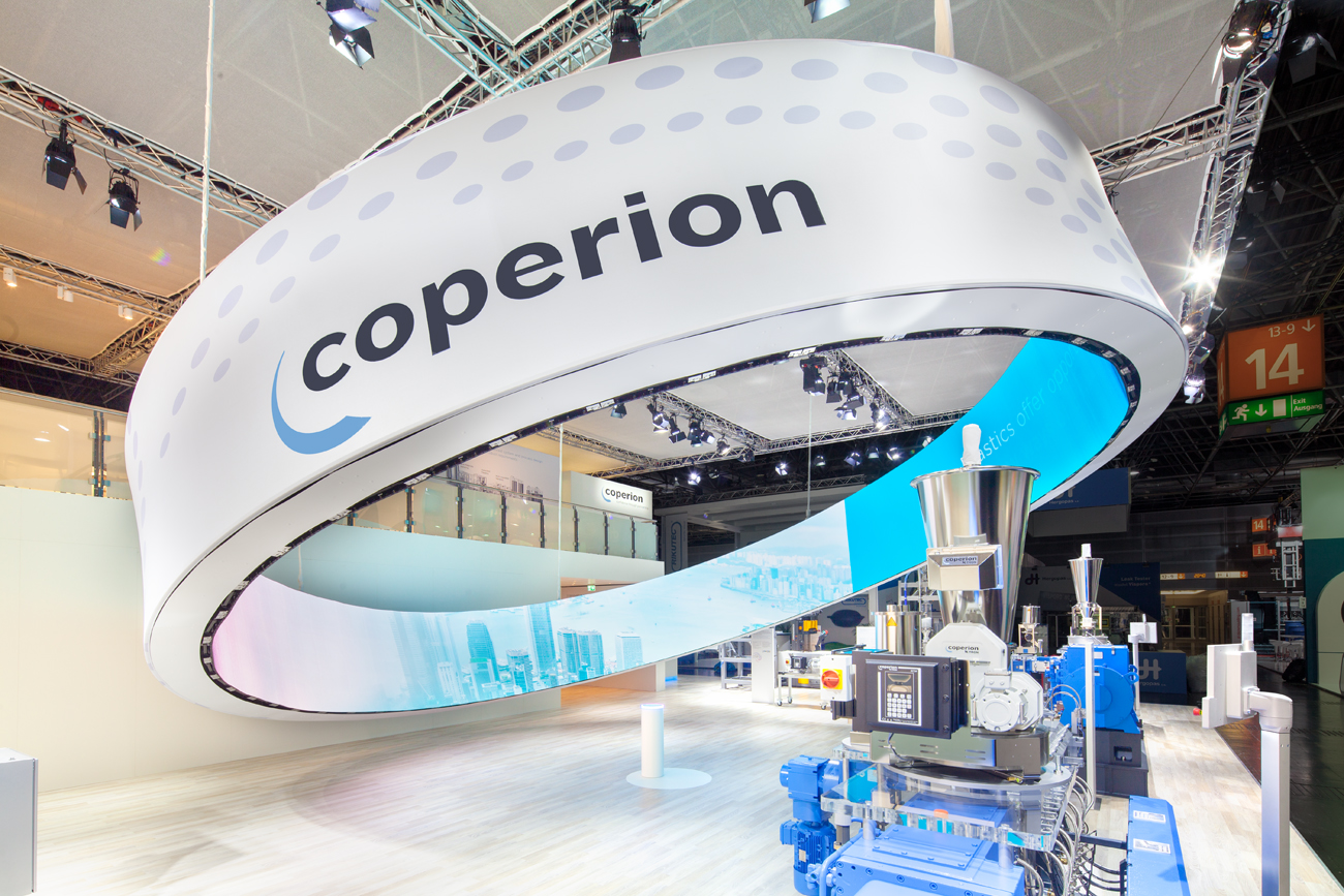 Raumtechnik Messestandbau für Coperion auf der K in Düsseldorf